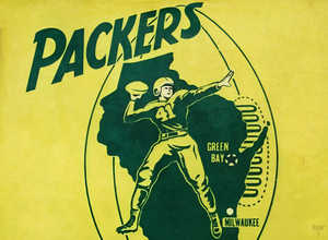Green Bay Packers Vintage Football Art