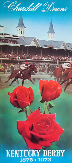 1973 Kentucky Derby Horse Racing Art