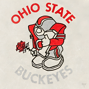 Vintage Ohio State Rose Bowl Football Art