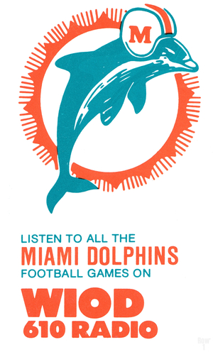 WIOD 610 AM Radio Miami Dolphins Poster