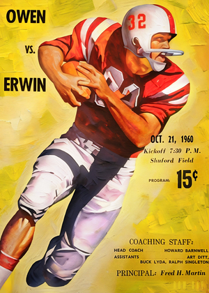 1960 Owen vs. Erwin High School Football Art