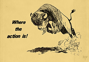 Retro Harding University Bison Art