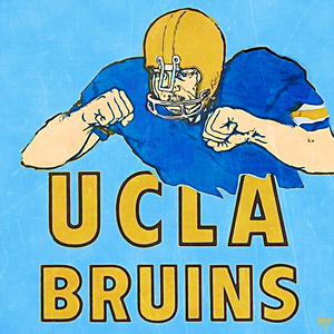 Retro Seventies UCLA Bruins Football Player Art