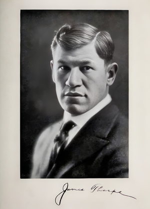 1915 Jim Thorpe Photo with Reproduction Signature by Row One Brand