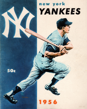 Vintage 1956 New York Yankees Baseball Art - Bob Southee 