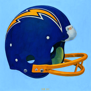 1980s San Diego Charger Football Helmet Art