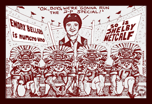 Retro Seventies Texas AM Aggies Emory Bellard Art