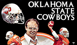 Oklahoma State Cowboys Throwback Football Art