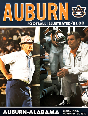 1975 Alabama vs. Auburn Football Program Art
