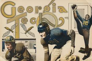 Vintage Georgia Tech Yellow Jackets Football Players Art