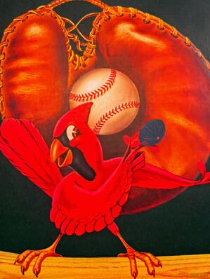 Vintage St. Louis Cardinal Ball and Glove Art