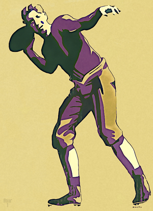Vintage Washington Husky Quarterback Art