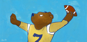 1970s UCLA Bruin Football Cartoon QB