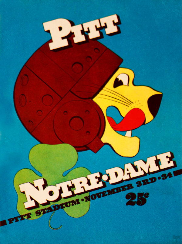 1934 Notre Dame vs. Pitt Panthers Football Cover Art Print
