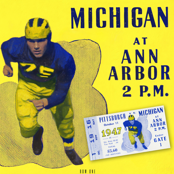 1947 Michigan Wolverines Football Ticket Remix  Print