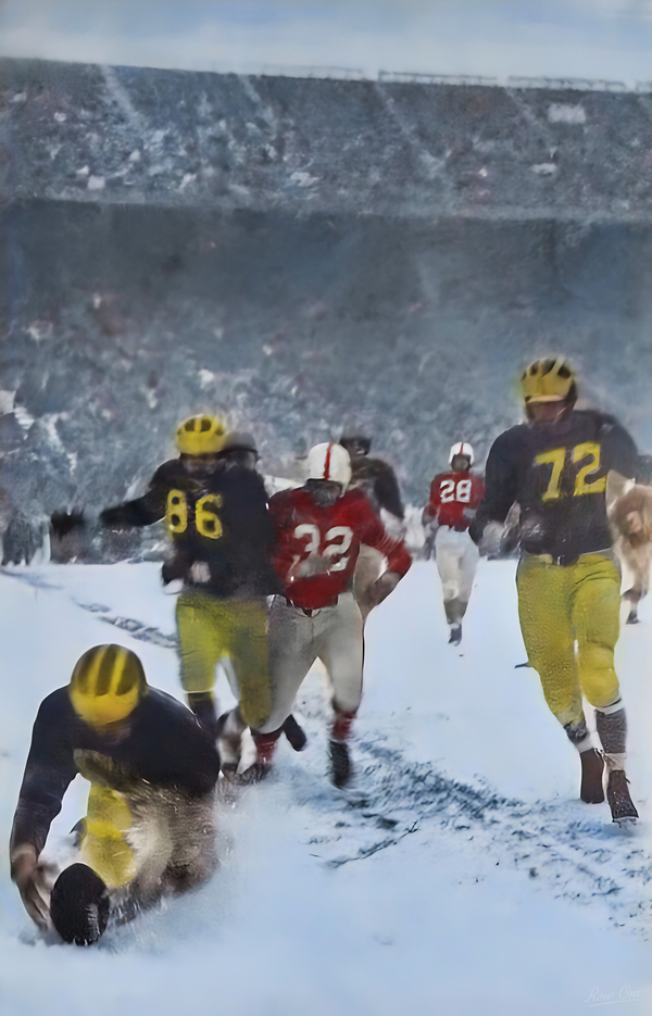 1950 Michigan Ohio State Snow Game Print