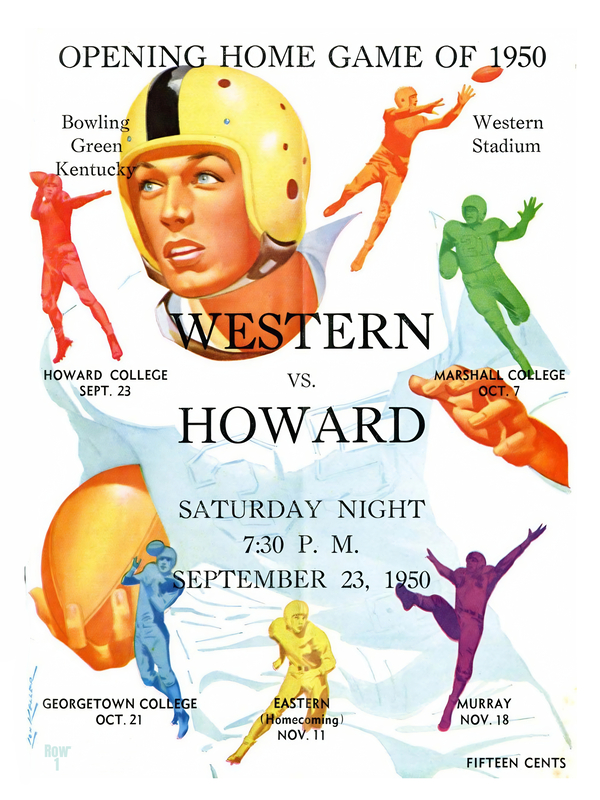 1950 western kentucky howard football Print