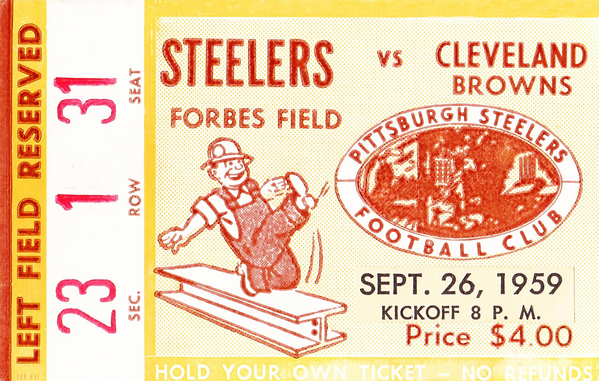 1959 Cleveland Browns vs. Pittsburgh Steelers Ticket Art Print