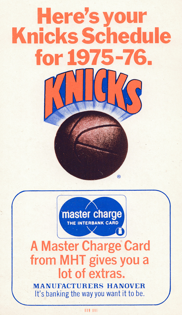 1975 New York Knicks Schedule Print