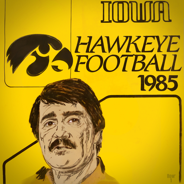 1985 Hayden Fry Iowa Football Art Print