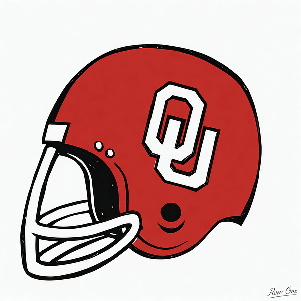 1975 OU Sooners Football Helmet Art Print