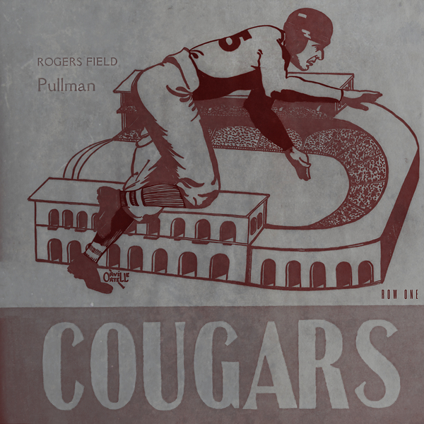 Vintage Washington State Cougars Football Player Art Print