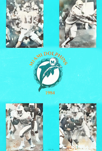 1984 Miami Dolphins Football Art Remix Print