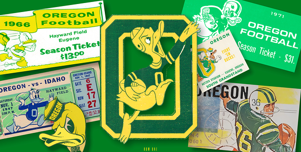 Historic Oregon Football Ticket Collage Art Print