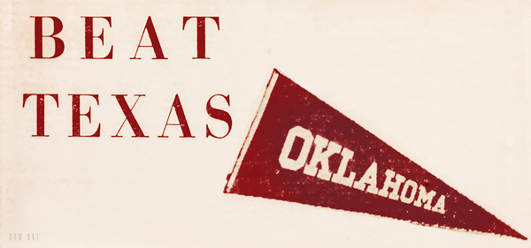 1950s Oklahoma Pennant Art  Print