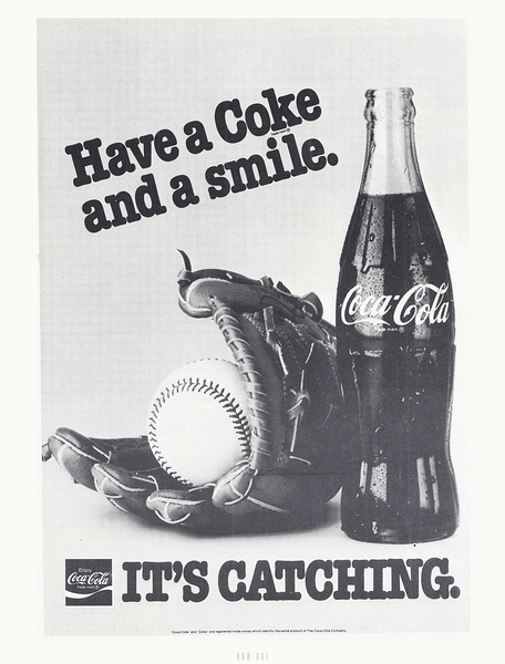 1980s Coke and Smile Ad Print