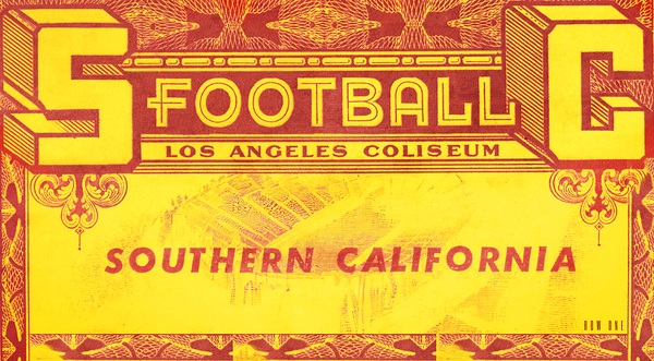 1949 USC Trojans Football Ticket Remix Wall Art  Print
