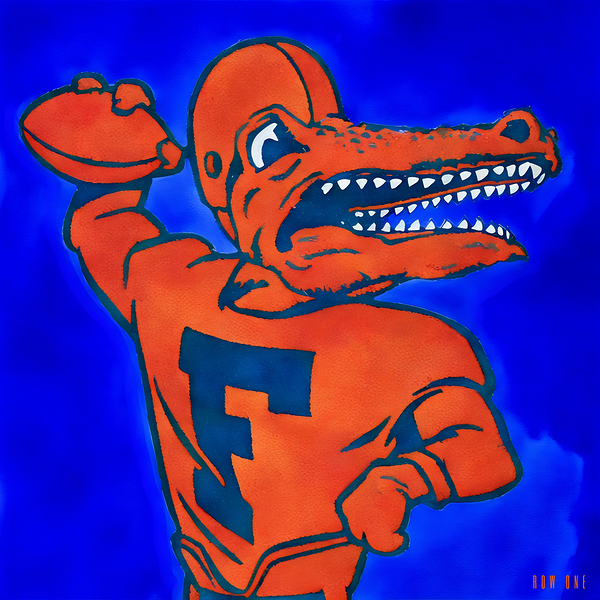 vintage florida gator quarterback art Print