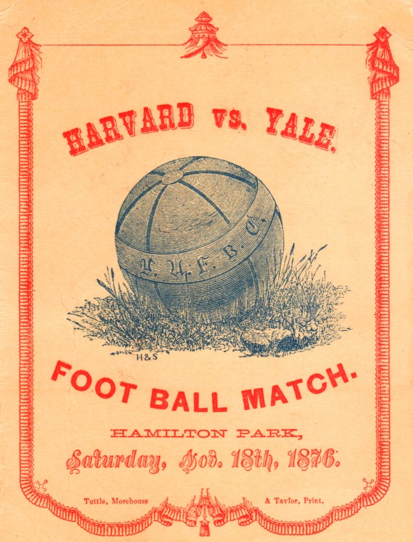 1876 Harvard vs. Yale Football Program Art  Print