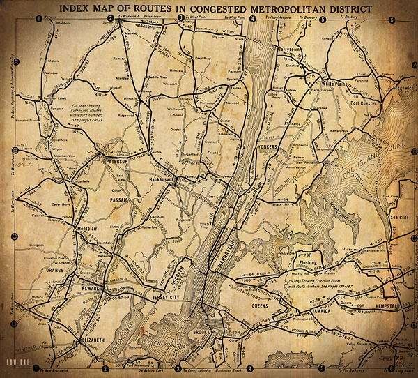 1916 nyc newark map Print