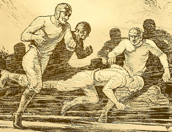 1920s football art vintage gridiron Print