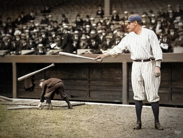 1921 Babe Ruth Tossing Bat  Print