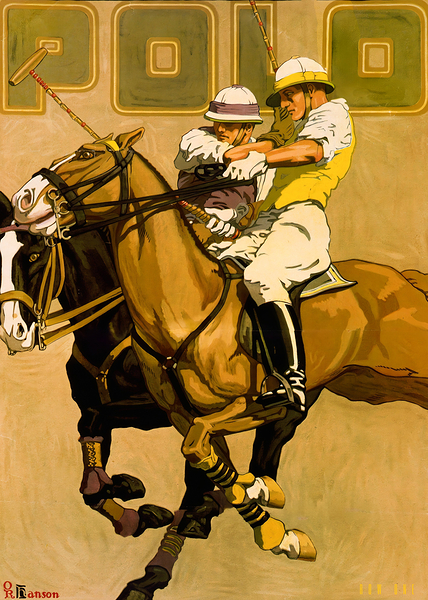 1923 Polo Art by Oscar Rabe Hanson Print