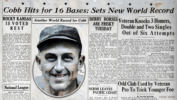 1925 ty cobb newspaper headline art Print