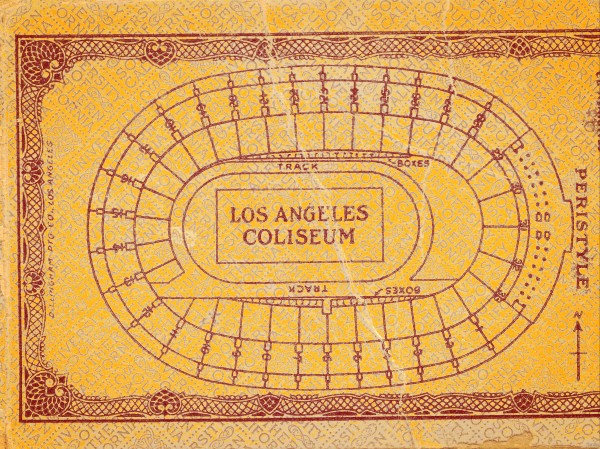 1930 Los Angeles Coliseum Stadium Map Print