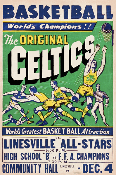 1930s original celtics basketball art Print