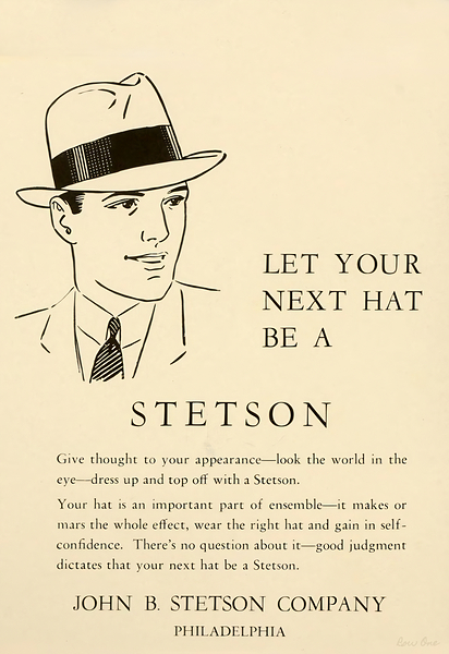 1930s stetson hat advertisement Print