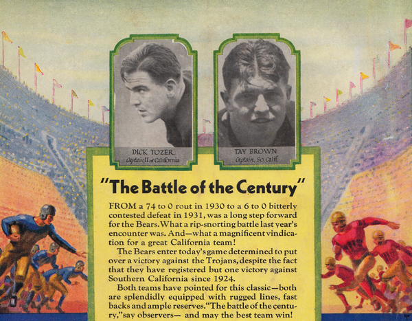 1932 Cal Bears vs. USC Trojans Football Art Print