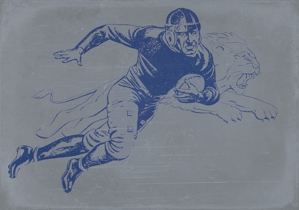 1934 Vintage Lion Football Player Art Print