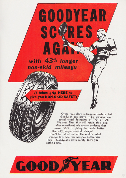 1935 Goodyear Football Advertisement Print