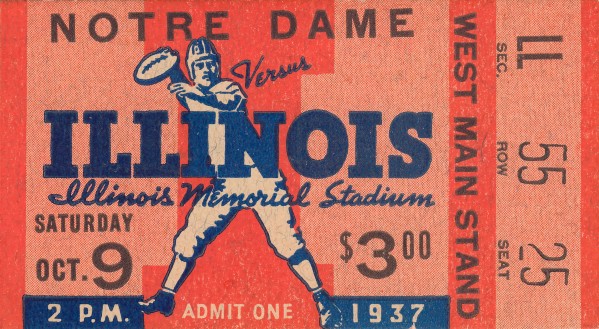 1937 Notre Dame vs. Illinois Print