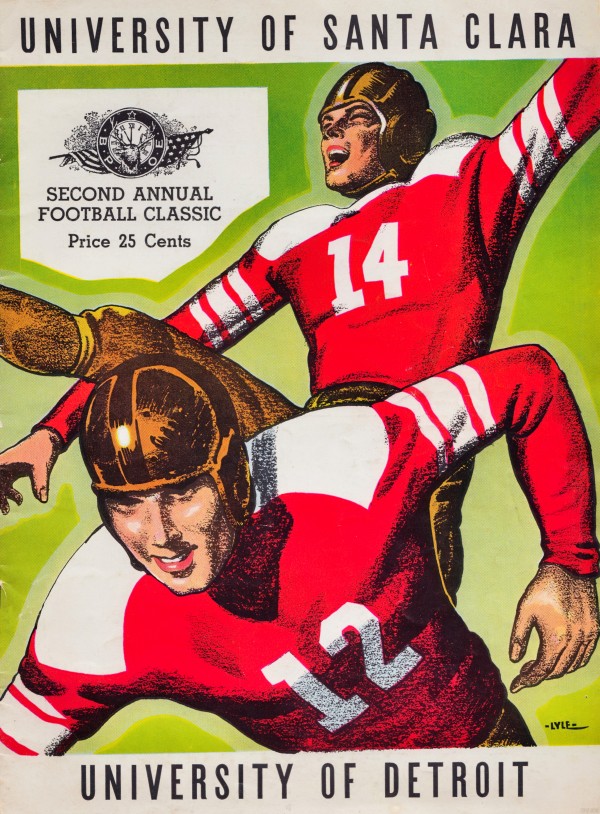 1938 santa clara detroit program art  Print