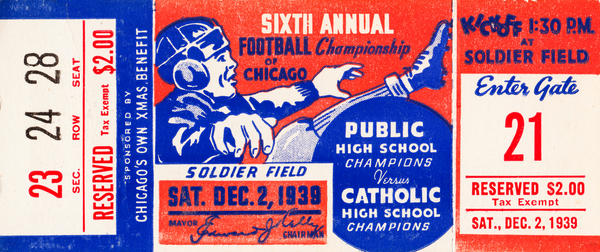 1939 Chicago Public vs. Catholic Schools Championship Print