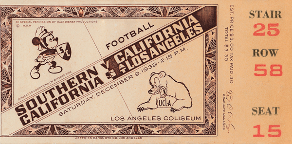 1939 USC Trojans vs. UCLA Bruins | Row 1 Print