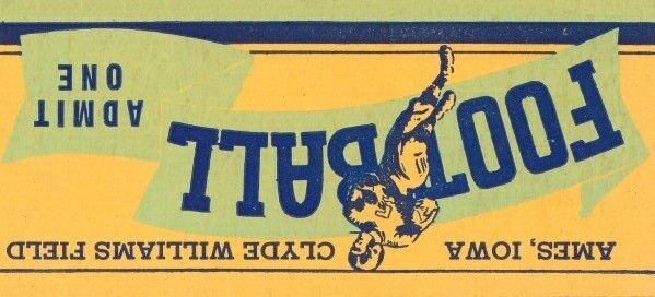 1939 Ames Football Admit One Ticket Print
