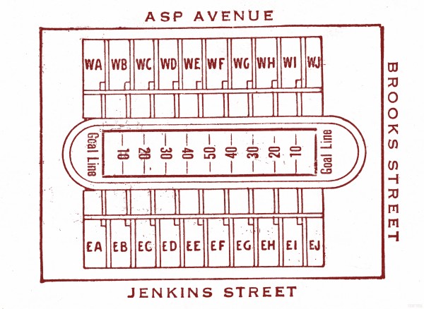 1940 Oklahoma Football Owen Field Map Print